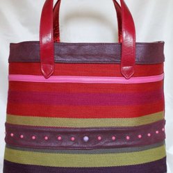 Warm tones wool & leather shopper