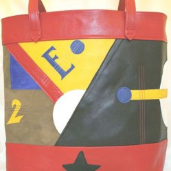 Constructivist Style Leather Shopper